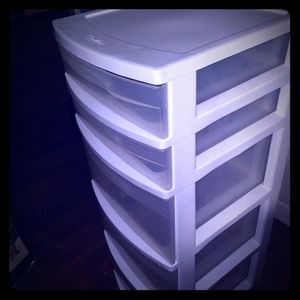 Clear plastic 5 drawer